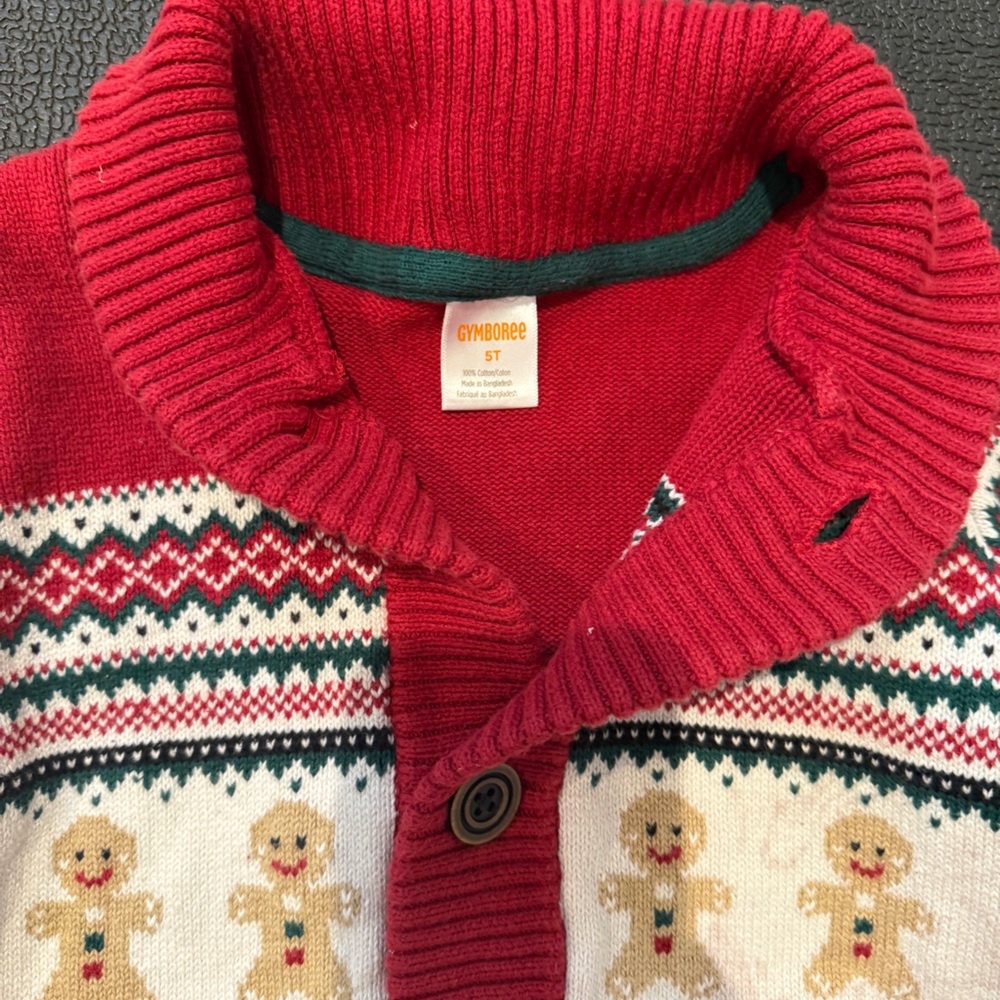 Gymboree Red Sweater with Gingerbread Design